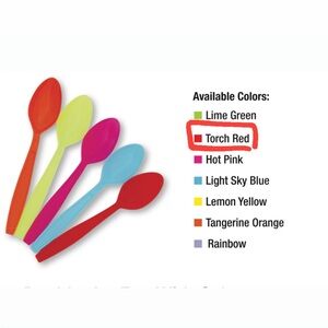 Choisons Colorful Plastic Spoons in Torch Red 1,000 Pcs